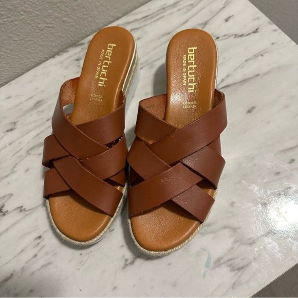 Bertuchi Brown Leather Espadrille Wedge Sandals Women’s Size 10 US | Summer Chic - Picture 3 of 9